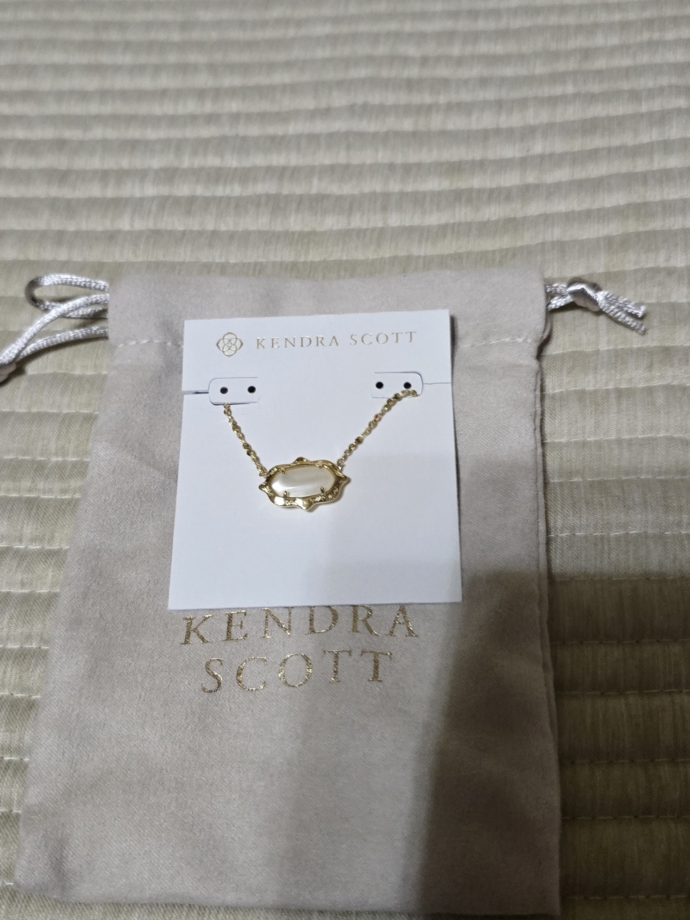 Kendra Scott Gold Necklace with Ivory Stone